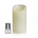 Brightsky 6in LED Ivory Real Wax Candles Flickering Flameless with Remote Control Timer Warm White 3 AAA Battery Power