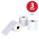 enKo (3 Rolls, 4125 Labels) - 3" x 1" Direct Thermal Labels for FBA Stickers, FN SKU Labels for Zebra Thermal Printers