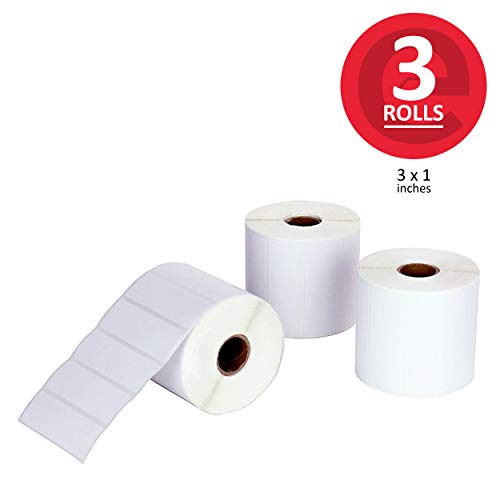 enKo (3 Rolls, 4125 Labels) - 3" x 1" Direct Thermal Labels for FBA Stickers, FN SKU Labels for Zebra Thermal Printers