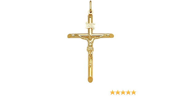 18K Solid Gold Crucifix Pendant 