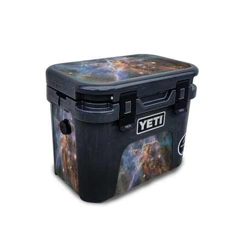 Glossy Glitter Skin Compatible with Yeti Roadie 15 Hard Cooler - Golden Nebula…