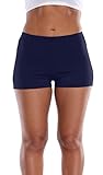 Attraco Women's Plus Size Broad Shorts Boyleg Swim Bottom Blue 22