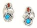USA made by Navajo Artist Debra Smith: Hand crafted sterling-silver Turquoise & Red Coral earrings