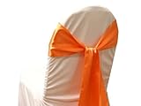 10 New Satin Chair Sashes Bows Ties - Wedding Decorations - Orange