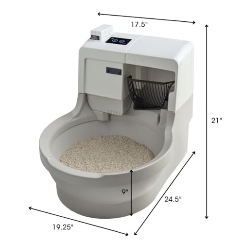 CatGenie A.I. Self-Cleaning Cat Litter Box with App Control, Automatic Self Washing, Flushing and Drying System, Reusable Washable Granules, No Scooping or Litter Replacement