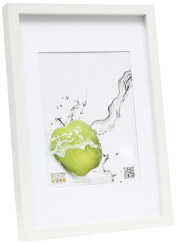 Deknudt Frames S40AK1 P1 Cadre Photo Basic avec Passe Partout Moulure Haute en Bois/MDF Blanc 30 x 40 cm