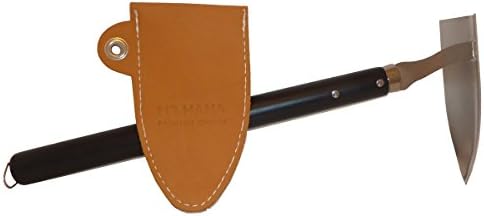 Tomita Triangle Garden Hoe With MB HANA Leather Cover – Japanese Gardening Tool For Weeding