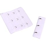 Porcelynne White Bra Hook and Eye Replacement Closure with Silver Hardware - 3 Rows - 2 1/4