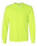 Gildan-Ultra Cotton Long Sleeve T-Shirt-2400 Adult (Safety Green, Large), Online Clothing Store