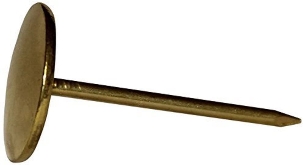 Merriway BH02218 (10 Pcs) Drugget Carpet Nails, 16 mm (5/8 Inch) Brass Plated - Pack of 10 Pieces