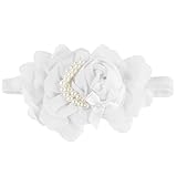 Baby Girl Rose Headband Photo Prop (Hand-made with love) (Pack of 1-White)