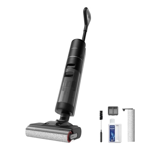 H12 Pro Ultra Aspirateur Laveur sans Fil,Lavage de la Brosse à 60°C, Séchage 30 Min, Nettoyage Auto Double Rotation avec Racleur Résistant, Aspiration 16 000 Pa, Brosse 2 Bords