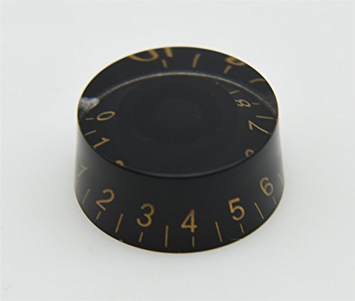 KAISH Set of 4 Black with Gold Lettered LP Guitar Speed Knob Control Knobs for Les Paul SG