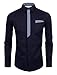 TAM WARE Mens Premium Casual Inner Contrast Dress Shirt TWNMS310S-CMS05-NAVY-US L