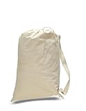 Heavy Canvas Laundry Bag with Shoulder Strap with Handle Large Medium Small (LARGE)