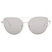VIVIENFANG Street Fashion Mirrored Cateye Sunglasses Flat Lens Oversize Polarized Shades Metal Frame 86798