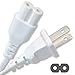 Ipax 10 Ft Long White 2 Prongs AC Power Cord Cable Plug Compatible with for LG TCL Samsung UN75NU7100F-XZA UN55NU7300 UN65NU7300 UN60J6300 UN65J6300 UN75J6300 UN32J6300 UN50J6300 UN55J6300 Led HD TV