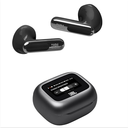 JBL Live Flex 3, Wireless Earbud-Kopfhörer mit Bluetooth, 50 Stunden Akkulaufzeit, True Adaptive Noise Cancelling und hochauflösendem JBL Signature Sound, IP54 wasserfest, mit Ohrstöpseln, Schwarz