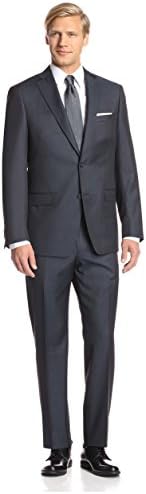 Franklin Tailored Men's Sharkskin Tracy Suit, Blue, 42R US