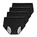 Phennie's Womens Cotton Period Underwear Teens Girls Heavy Flow Menstrual Leak Proof Panties Pack of 4 Black Size Large