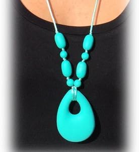 Angel Teething Necklace for Mom to Wear by Toogli. FDA Approved. No BPAs. (turquoise)