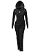 Women's Solid Soft Velour Zip-Up Hoodie Workout Sweatpants Set
