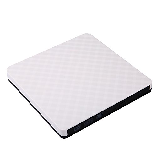External DVD Drive,Ultra Portable Optical USB 3.0 CD DVD-RW Drive, External CD/DVD-RW Burner Drive Writer for Laptop and Desktop PC Win XP 7 8 10 Linux OS Apple Mac Macbook Pro (white) By GAMING TS