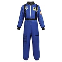 Grebrafan Astronaut Kids Halloween Costumes for Boys Girls Space Suit Childrens Cosplay Outfit (XX-Large, Blue)