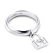 Dangle Charm Padlock Sterling Silver Ring