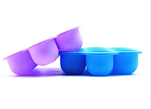 LUXEHOME 2-Pack BPA Free Silicone Baby Food Storage Freezer Containers with Clip-on Lid , FDA Food Storage Trays