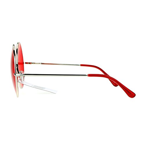 SA106 Hippie Oceanic Gradient Large Circle Lens Sunglasses Red