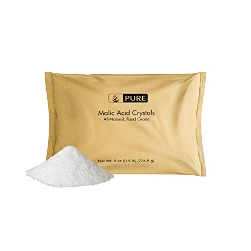 Malic Acid Powder (8 oz, 600 mg per Serving) by Pure Organic Ingredients, Boost Energy Production*, Alpha Hydroxy Acid, Help with Muscle Pain & Soreness*, Rejuvenate Skin*