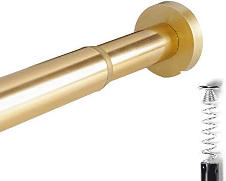 ステンレススチール伸縮式伸縮ロッドロッドテンションポールネットボイルシャワーカーテンレール ゴールド 内祝い モダンシャワーカーテンロッド 色 金 サイズ 127 2cm