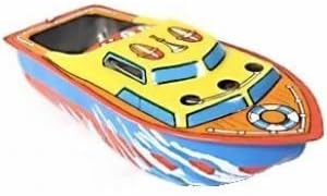 Colorful Pop Pop Steam Boat, Tin Toy by Retro Tin Toy