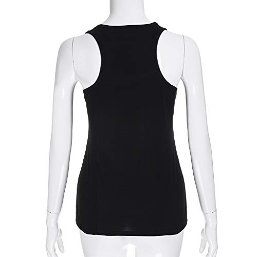TIFENNY Women's Sexy Sleeveless Claw Print O-Neck Shirt Summer Sport Casual Pullover Vest Tank Tops Tee Black - Thumbnail 4