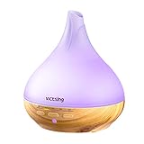 Homasy 330ml Essential Oil Diffuser, 256 Soothing Light Colors Whisper-Quiet Operation Oil Diffuser with Sleep Mode Design, Waterless Auto-off and BPA-free Aromatherapy Diffuser for Office, Home, Yoga