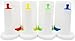 Pour and Store Flow N Stow Juice Bottles (32oz / 1 Quart, Set of 4) – Commercial Grade Bar Pourers color coded with Spout and Lid for Effortless Mixing, Pouring, and Storage