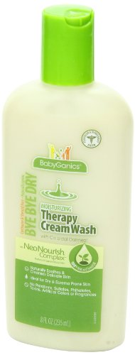 Babyganics Moistsurizing Therapy Cream Wash, 8oz Bottle (Pack of 2)