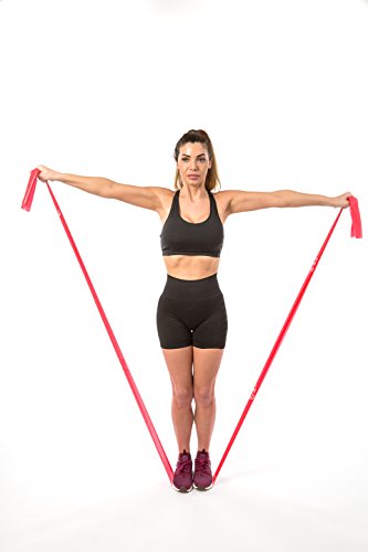 Meglio Latex Free Resistance Bands 7ft. Exercise Bands for Physical Therapy, Strength Training Workouts, Yoga, Pilates, Stretching. Range of Resistance Strengths & Exercise Guide Booklet Included
