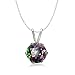 Silvershake 1.03ct. Mystic Fire Topaz Sterling Silver Solitaire Pendant with 18 Inch Chain Necklace