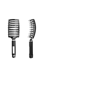 Bargainbuys-Boar-Bristle-Curved-Vent-Brush-and-Detangler-Professional-Styling-Hair-Brush-for-Men-WomenReducing-Hair-Breakage-and-FrizzySuitable-for-All-Hair-TypesUnisex-Black FIXHAIR Natural Boar Bristles Hair Brush for Men,Women,Teenage Girls,Detangling Hairbrush For Extensions,Reduce Breakage…