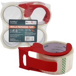 Clear Packing Tape 4-pack w/Dispenser