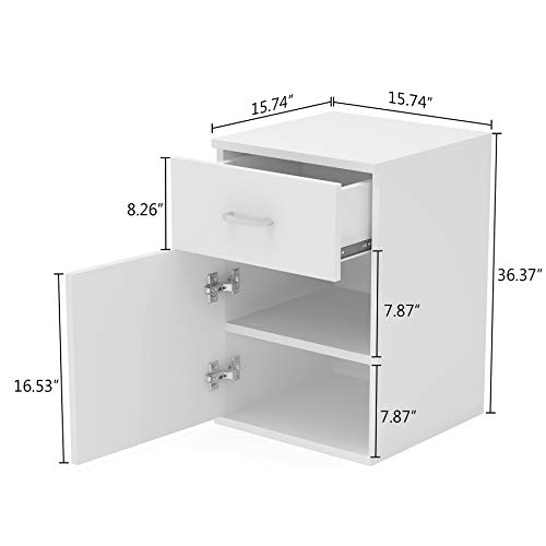 Tribesigns Reversible L Shaped Corner Computer Desk with Storage File 55 inch Rotating