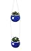 Fanci Life Garden 3 Inch Small Indoor And Outdoor Hanging Planter Flower Pot Ceramic Set With Natural Rope For Succulent