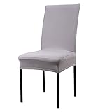 Super Fit Stretch Dining Room Chair Slipcovers for Hotel,Dining Room,Ceremony etc.. (Grey)