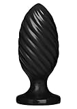 Doc Johnson Platinum Premium Silicone - The Swirl - 5 in. Long and 2 in. Wide - Silicone Butt Plug - Anal Toy - Black