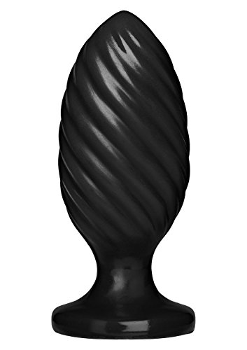 Doc Johnson Platinum Premium Silicone - The Swirl - 5 in. Long and 2 in. Wide - Silicone Butt Plug - Anal Toy - Black