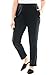 Roamans Women's Plus Size Soft Knit Straight Leg Pants Black,1X