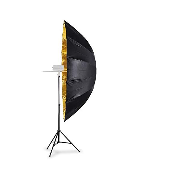 HAUSER & PICARD Parabol-Reflexschirm Singleset 180 cm Gold Parabol-Reflektor (Studioschirm, para-Reflexschirm…
