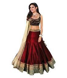 akshar fashion women's cotton lehenga (red_free size)